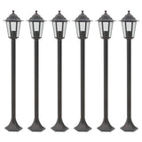 Garden Post Lights 6 pcs E27 110 cm Aluminium Bronze