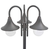Garden Post Light E27 220 cm Aluminium 3-Lantern Bronze