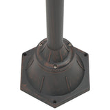 Garden Post Light E27 220 cm Aluminium 2-Lantern Bronze