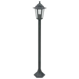 Garden Post Lights 6 pcs E27 110 cm Aluminium Dark Green - Front View