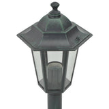 Garden Post Lights 6 pcs E27 110 cm Aluminium Dark Green - Top-Down View