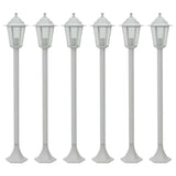 Garden Post Lights 6 pcs E27 110 cm Aluminium White