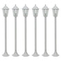 Garden Post Lights 6 pcs E27 110 cm Aluminium White