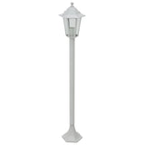 Garden Post Lights 6 pcs E27 110 cm Aluminium White - Front View