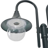 Garden Post Light E27 220 cm Aluminium 2-Lantern Dark Green - Side View