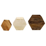 Coffee Table Set 3 Pieces Solid Mango Wood - Top-Down View