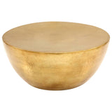 Coffee Table Hammered Aluminium 70x30 cm Brass - Front View