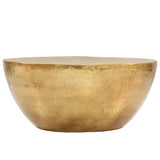 Coffee Table Hammered Aluminium 70x30 cm Brass - Top-Down View