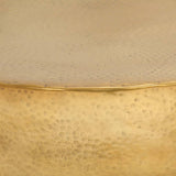 Coffee Table Hammered Aluminium 70x30 cm Brass - Close-Up Angle
