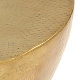 Coffee Table Hammered Aluminium 70x30 cm Brass - Low Angle