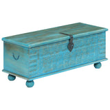 Storage Chest Solid Mango Wood Blue 100x40x41 cm - Extra Image