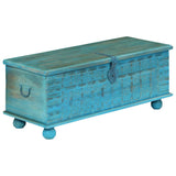 Storage Chest Solid Mango Wood Blue 100x40x41 cm - Extra Image