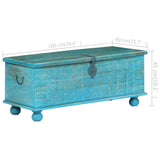 Storage Chest Solid Mango Wood Blue 100x40x41 cm - Extra Image