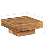 Coffee Table Solid Reclaimed Wood 70x70x30 cm - Low Angle