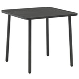 3 Piece Bistro Set Steel Dark Grey - Front View
