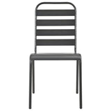 3 Piece Bistro Set Steel Dark Grey - Close-Up Angle