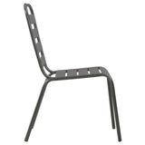 3 Piece Bistro Set Steel Dark Grey - Low Angle