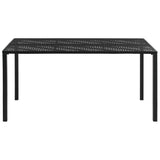 Garden Table Black 150x90x72 cm Steel - Front View