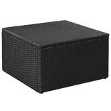 4 Piece Garden Lounge Set Poly Rattan Black and White - Top-Down View