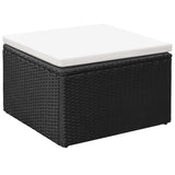 4 Piece Garden Lounge Set Poly Rattan Black and White - 45-Degree Angle