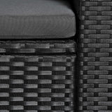 4 Piece Garden Lounge Set Poly Rattan Black and Grey - Rear View