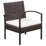 5 Piece Garden Lounge Set with Cushions Poly Rattan Brown - Top-Down View