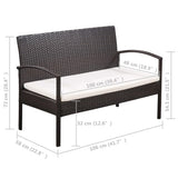 5 Piece Garden Lounge Set with Cushions Poly Rattan Brown