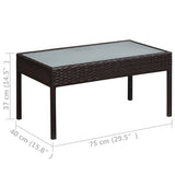5 Piece Garden Lounge Set with Cushions Poly Rattan Brown
