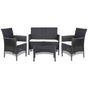 Garden Sofa Set 7 Pieces Poly Rattan Black and Cream White