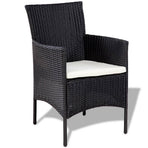 Garden Sofa Set 7 Pieces Poly Rattan Black and Cream White