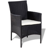 Garden Sofa Set 7 Pieces Poly Rattan Black and Cream White - Side View