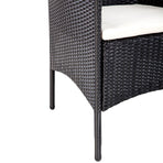 Garden Sofa Set 7 Pieces Poly Rattan Black and Cream White