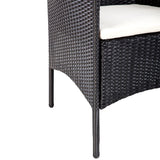 Garden Sofa Set 7 Pieces Poly Rattan Black and Cream White - 45-Degree Angle