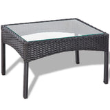 Garden Sofa Set 7 Pieces Poly Rattan Black and Cream White