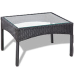 Garden Sofa Set 7 Pieces Poly Rattan Black and Cream White