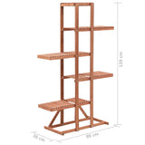 Plant Stand Cedar Wood 86x36x139 cm - Rear View