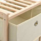 Storage Rack with 5 Fabric Baskets Cedar Wood Beige - 45-Degree Angle