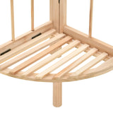 Corner Shelf Cedar Wood 27x27x110 cm - Top-Down View