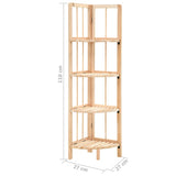 Corner Shelf Cedar Wood 27x27x110 cm - Rear View