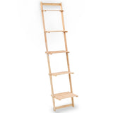 Ladder Wall Shelf Cedar Wood 41.5x30x176 cm