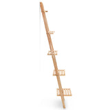 Ladder Wall Shelf Cedar Wood 41.5x30x176 cm - Front View