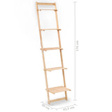 Ladder Wall Shelf Cedar Wood 41.5x30x176 cm - Rear View