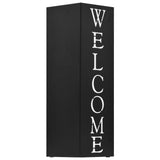 Umbrella Stand Welcome Steel Black - Front View