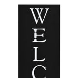 Umbrella Stand Welcome Steel Black - Side View