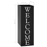 Umbrella Stand Welcome Steel Black - Rear View