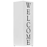 Umbrella Stand Welcome Steel White - Front View