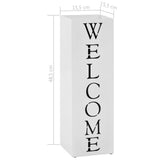 Umbrella Stand Welcome Steel White - Rear View