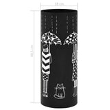 Umbrella Stand Women Steel Black - Rear View