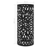 Umbrella Stand Leaves Steel Black - 45-Degree Angle