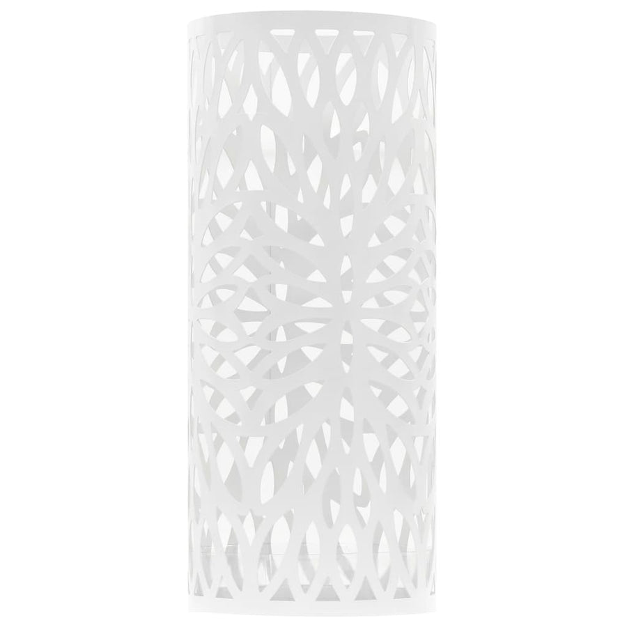 Umbrella Stand Leaves Steel White